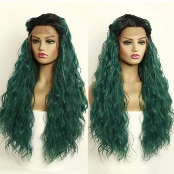Ombre Green Lace Front Wig